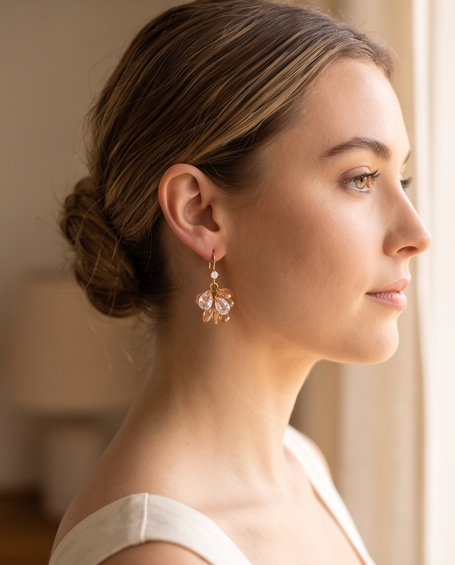 Boucles d’oreilles Rosaline en acier inoxydable doré