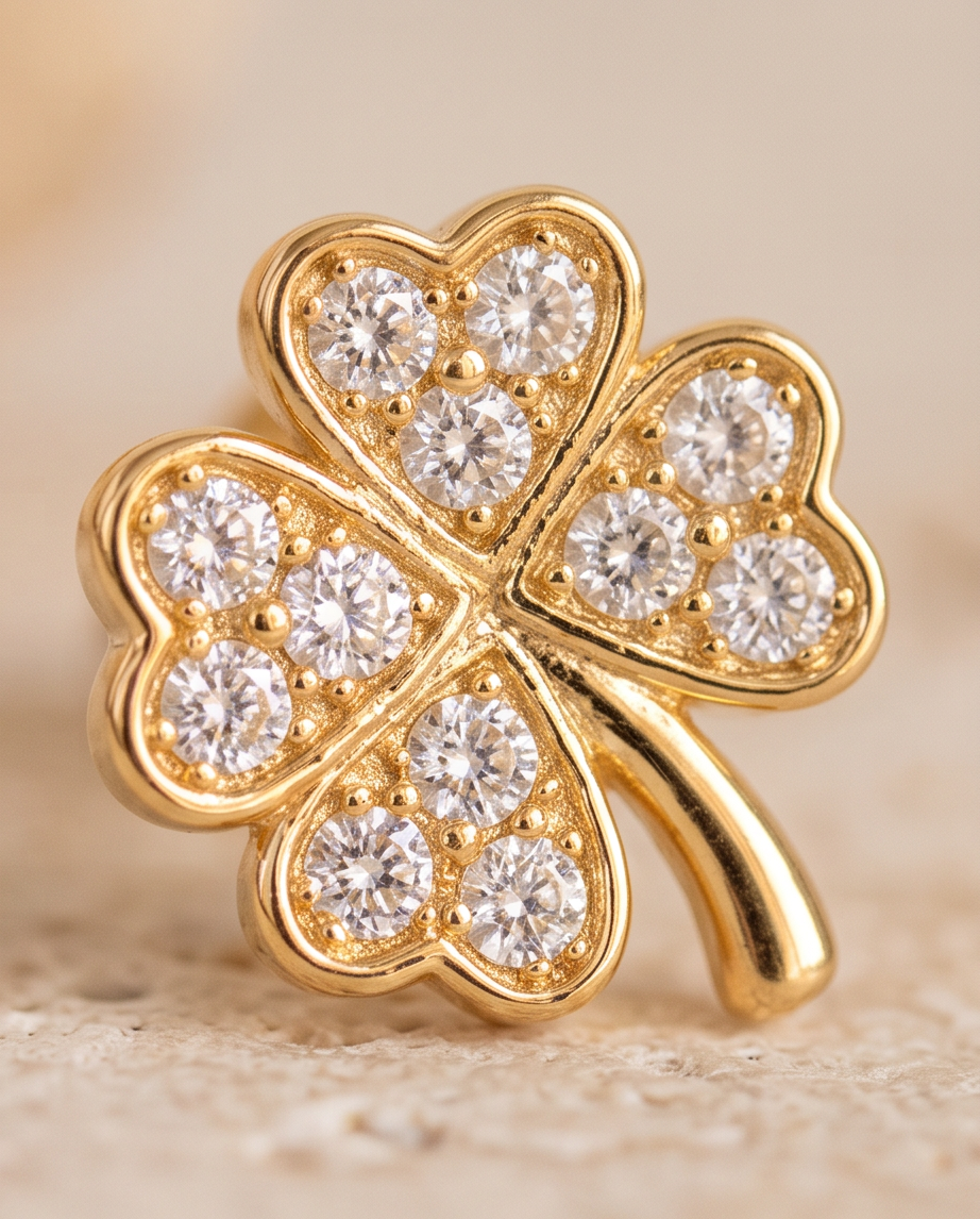 Boucles d’oreilles Clover trèfle dorées