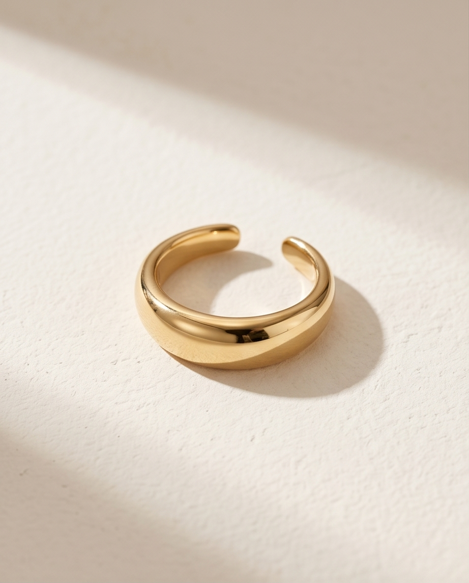 Polished Gold-Plated Stainless Steel Ring ✨💛