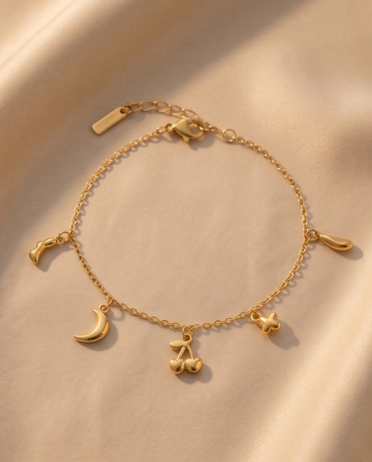 Bracelet Céleste Doré en Acier Inoxydable ✨🌙