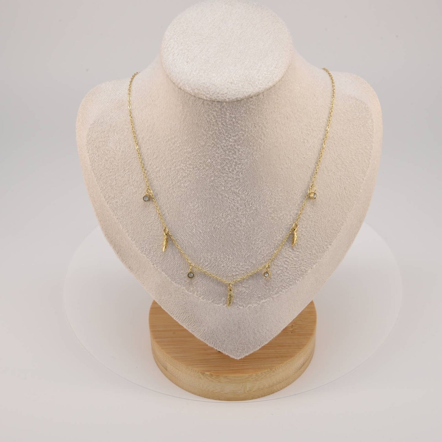 Collier chaine avec pampilles plumes - Hadley: Gold
