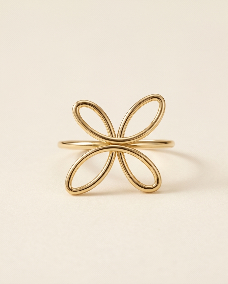 Flower Ring – adjustable stainless steel
