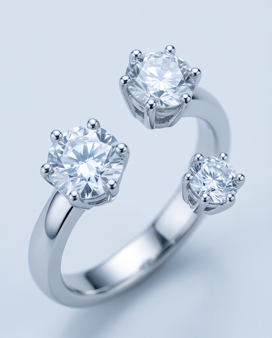 Bague Alaska en acier inoxydable argentée