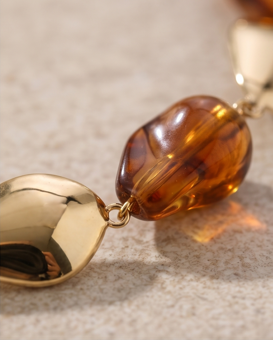 Collier Gabrielle ambre – Glow chaud & solaire