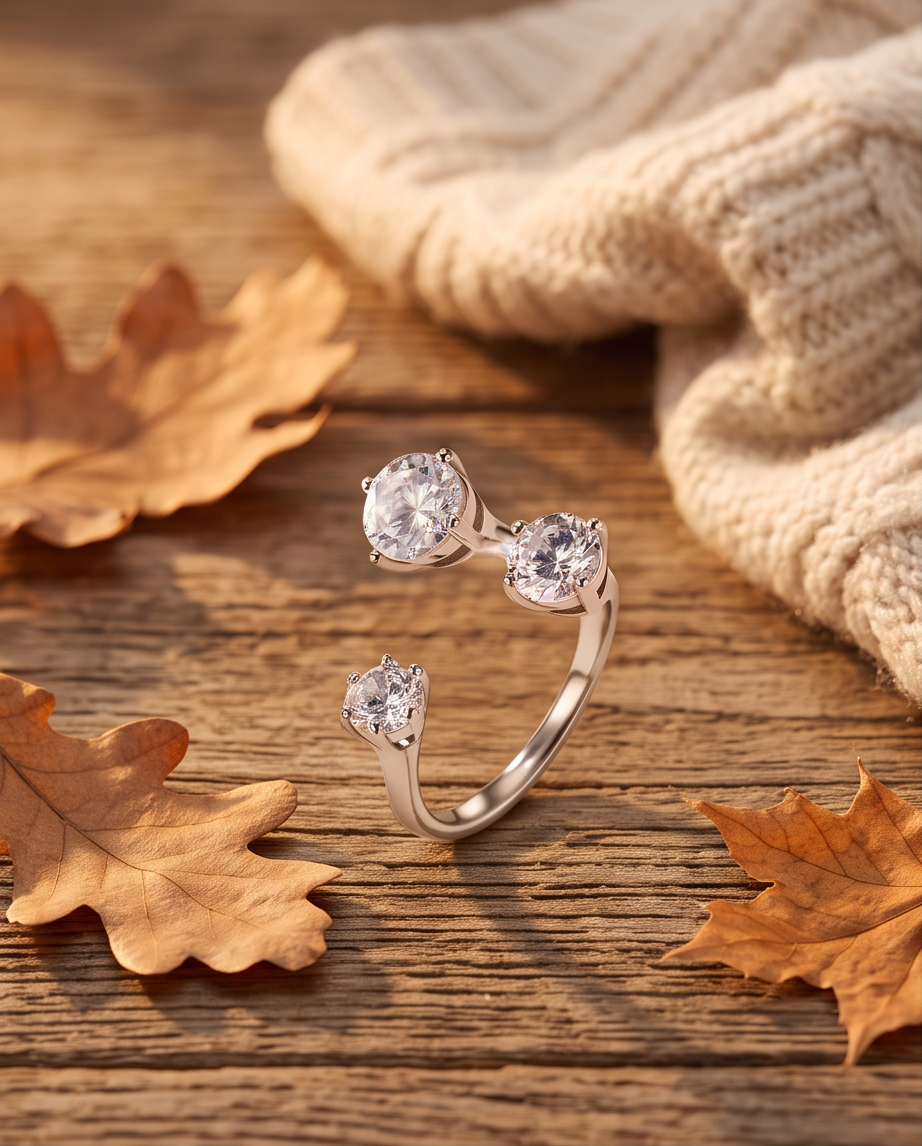 Bague Alaska en acier inoxydable argentée