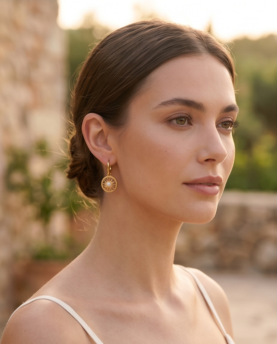 Boucles d’oreilles Ophélie – Agate blanche