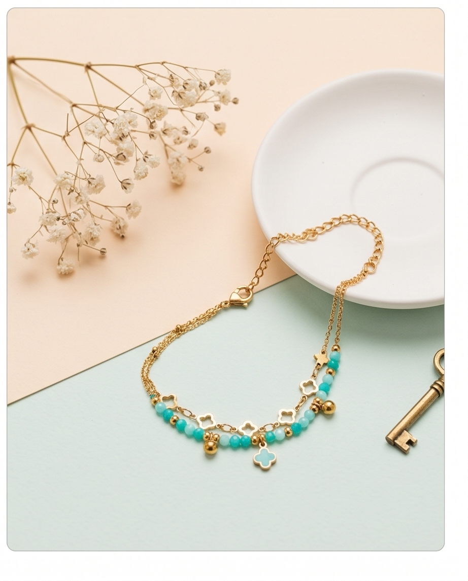 Diana multi-strand bracelet – White or turquoise ✨