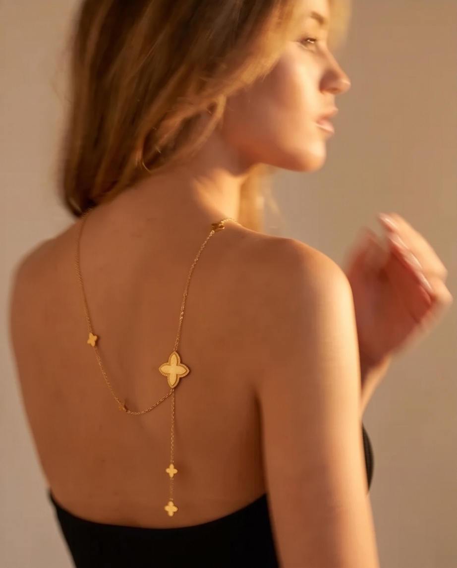 Goudkleurig collier Mia van roestvrij staal ✨🍀