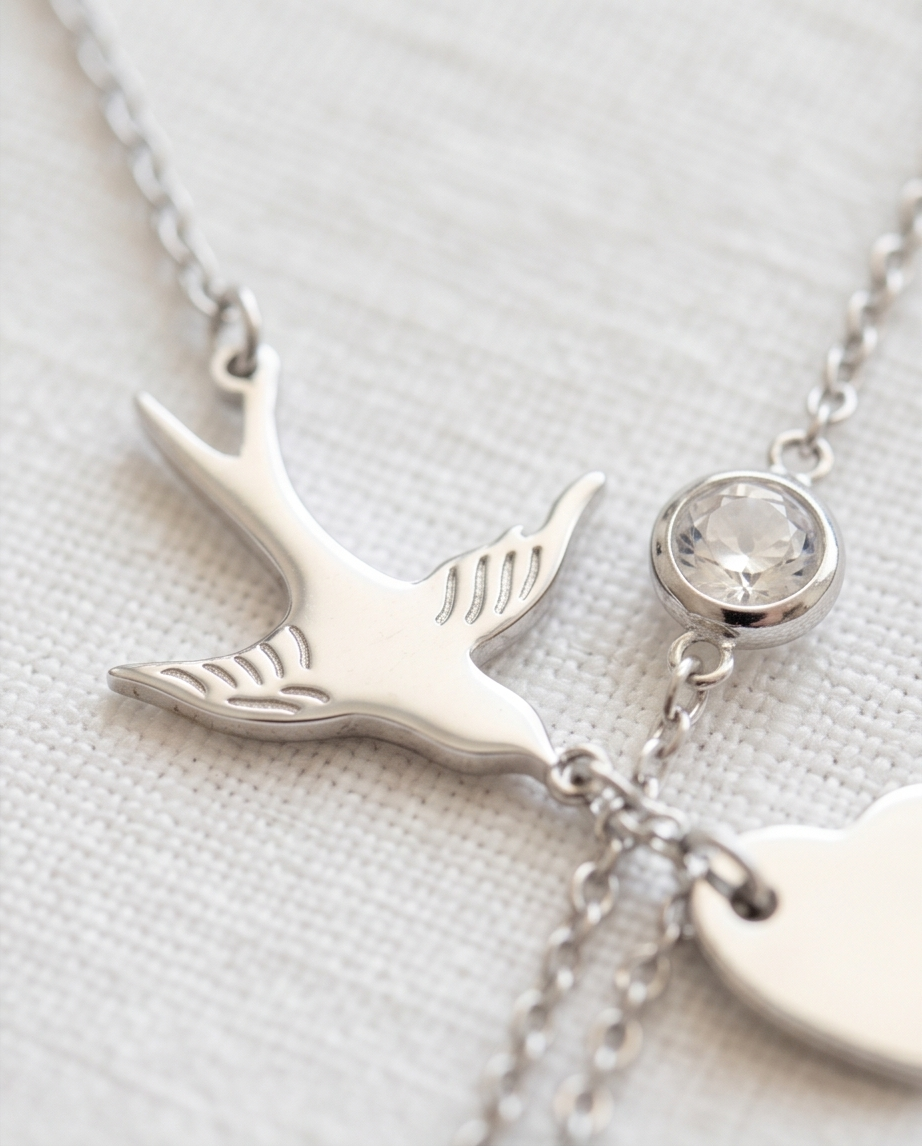 Collier Oiseau Argenté ✨🕊️