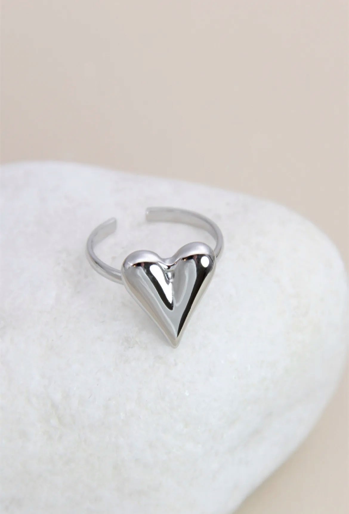 Bague cœur argenté