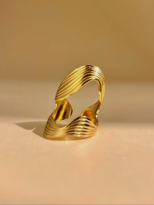 Bague Zigzag doré