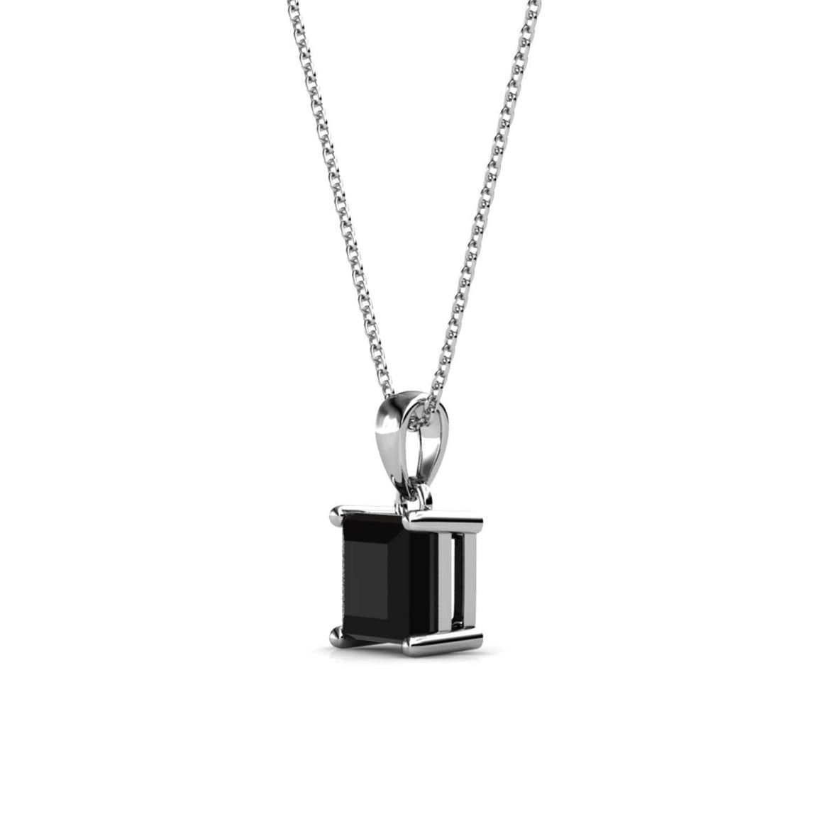 Vierkante ketting: zilver en zwart