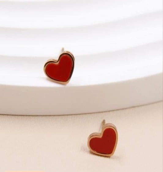 Boucles d’oreilles cœur: Rouge
