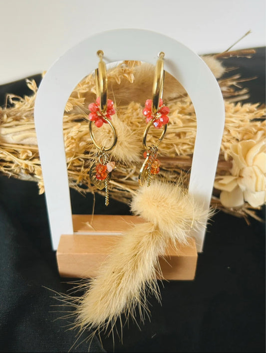 Boucles d’oreilles pendante fleur