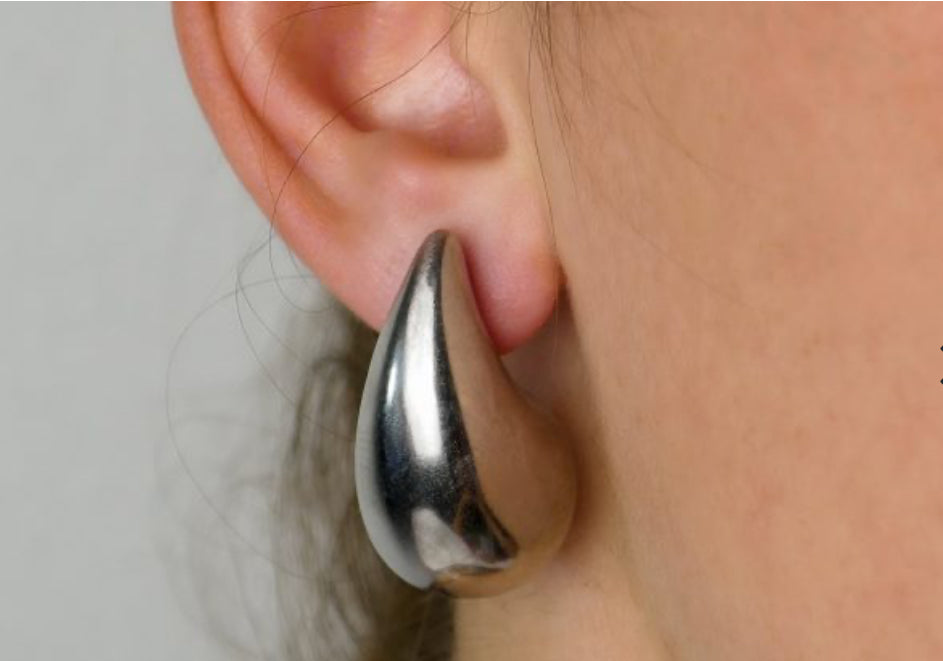 Zilveren druppeloorbellen