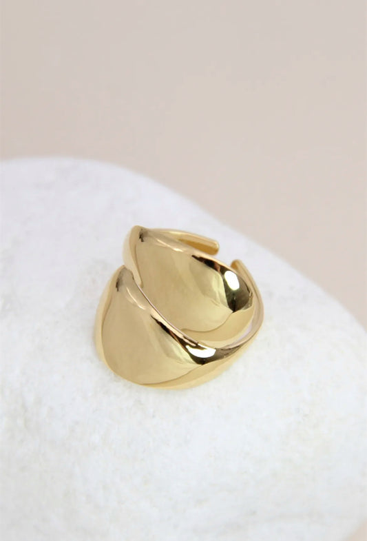 Bague ajustable double bande  doré