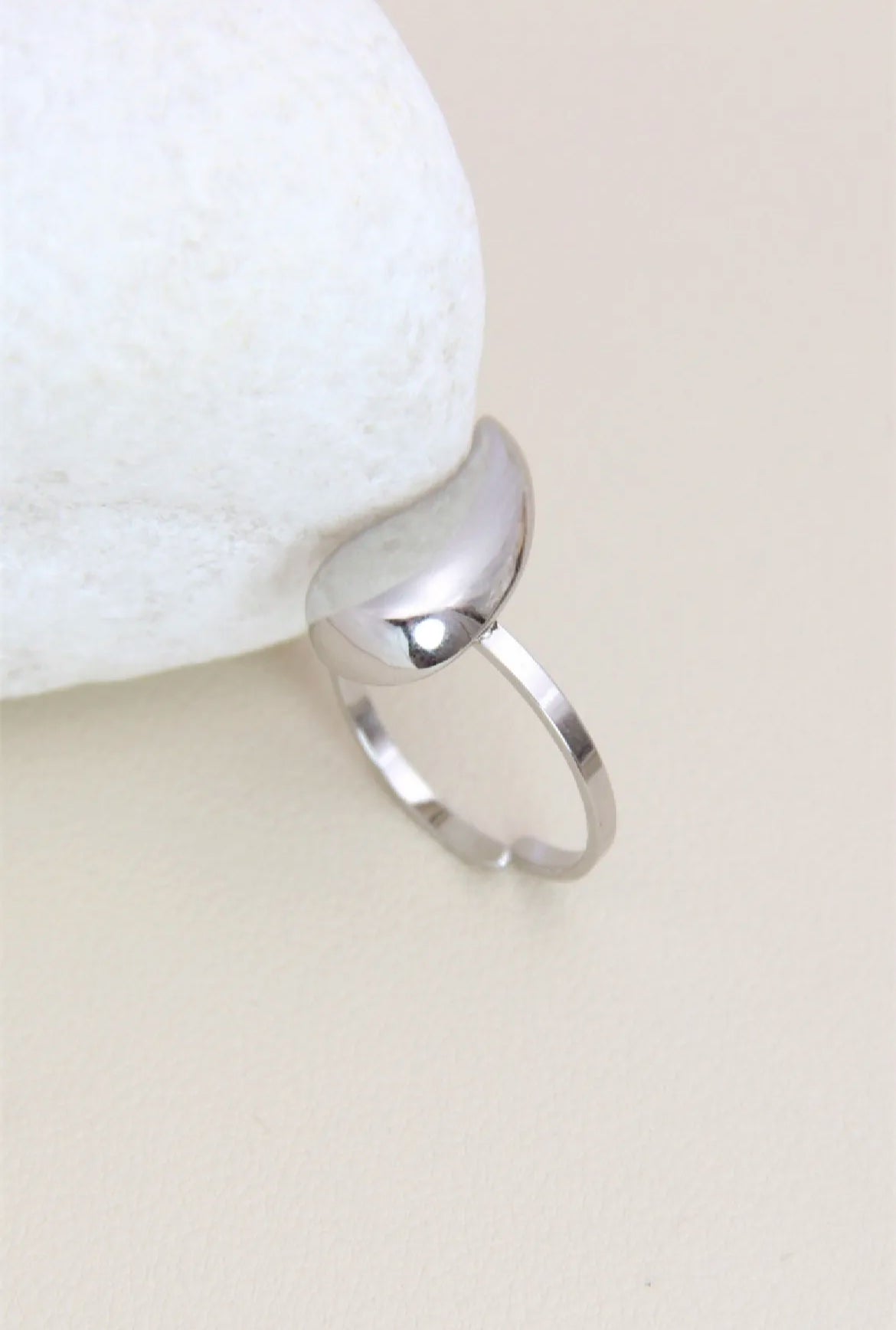 Bague goutte ajustable: argenté