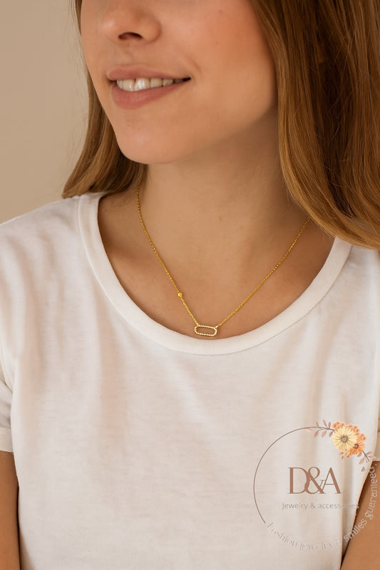 Collier Trombone avec strass: doré