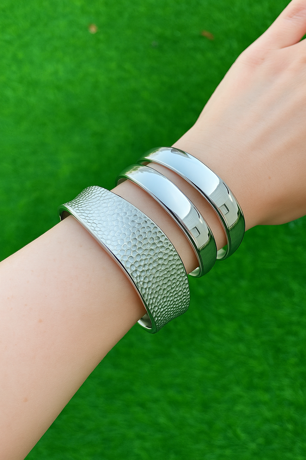 Siera bangle armband: zilver