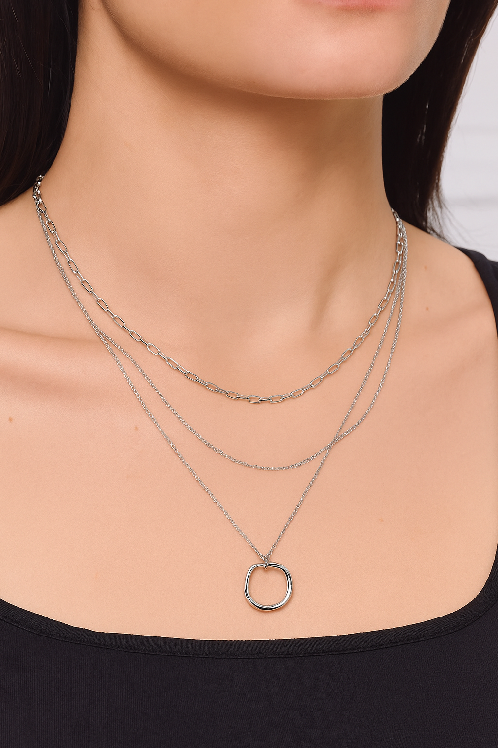 Drievoudige ketting: zilver