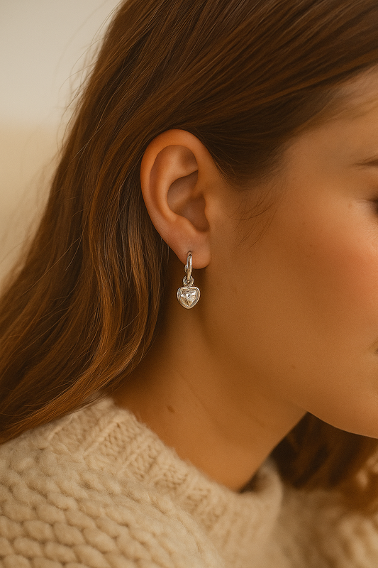 Hart oorbellen: zilver