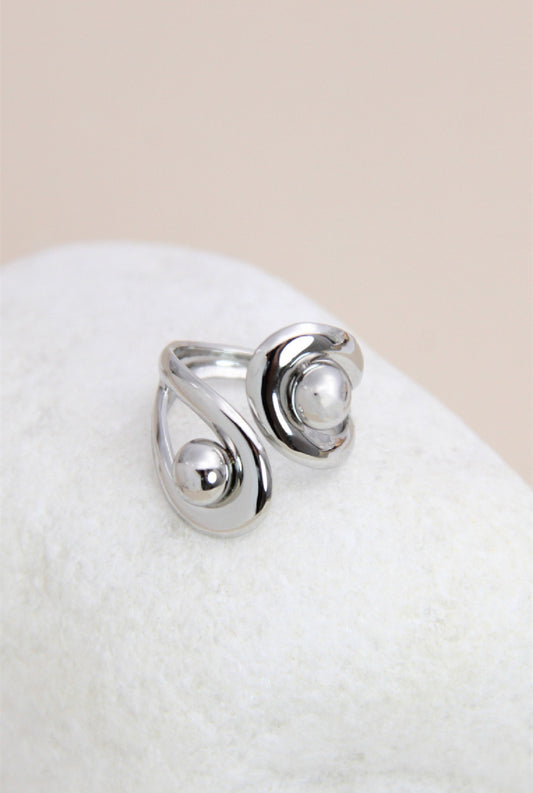 Bague torsadé ajustable argenté