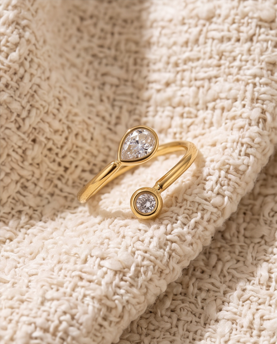 Elise ring in roestvrij staal – Goud of Zilver
