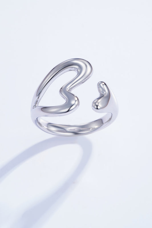 Bague ajustable cœur ouvert