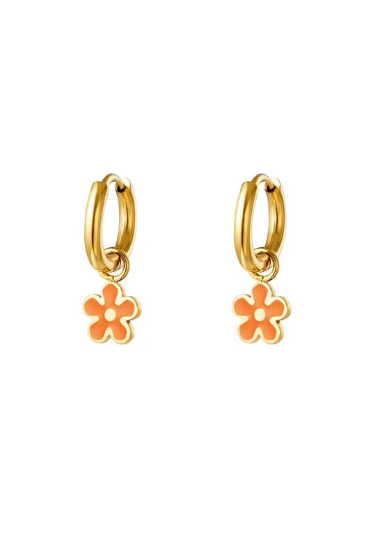 Boucles d’oreilles fleur orange