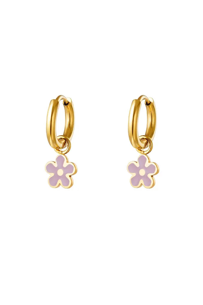 Boucles d’oreilles fleur rose