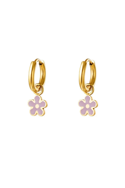 Boucles d’oreilles fleur rose