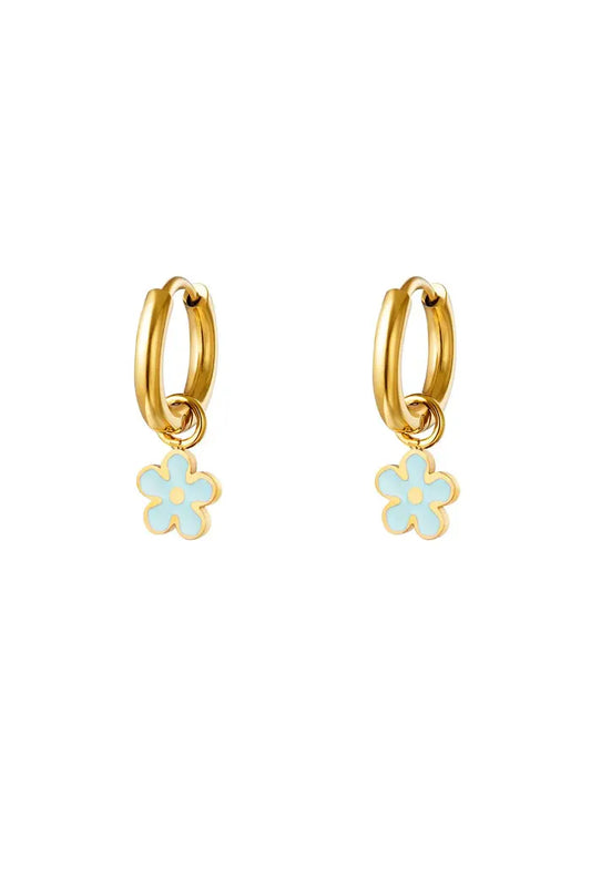 Boucles d’oreilles fleur bleu