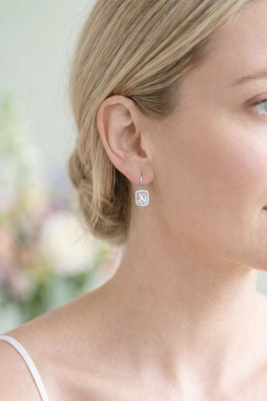 Diana oorbellen met strasssteentjes: zilver