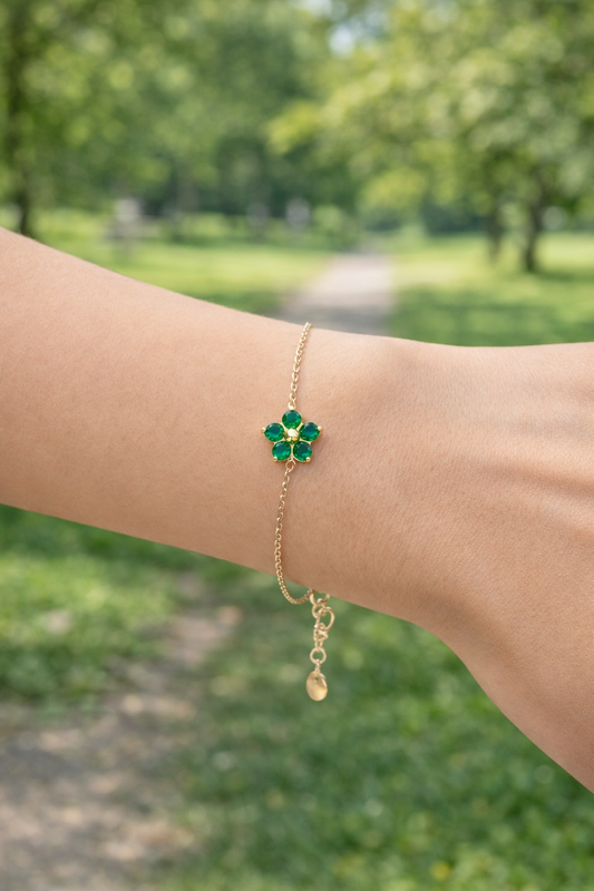 Bracelet fleur: Vert