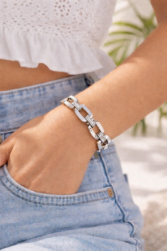 Ally 20cm legeringsarmband: zilver / legering