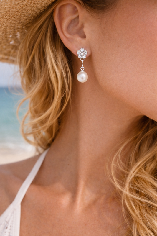 Parel oorbellen: Zilver