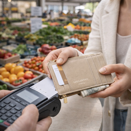 Porte carte Cognac Élégance Taupe
