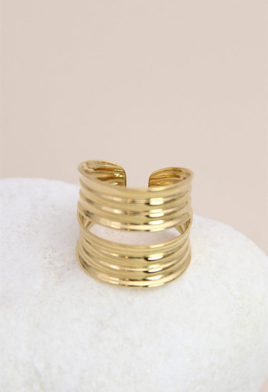 Adjustable double band ring