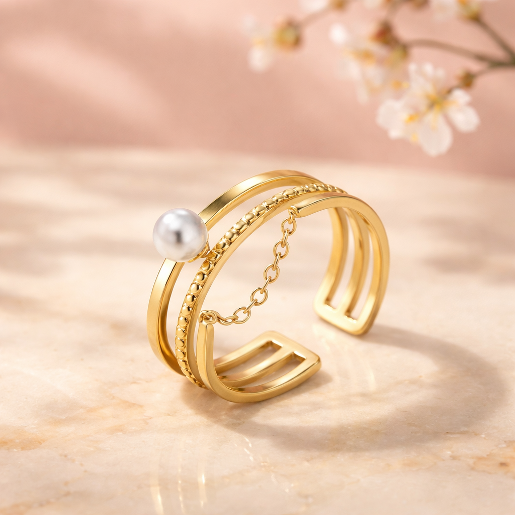 Bague Chichi Dorée en Acier Inoxydable ✨💅
