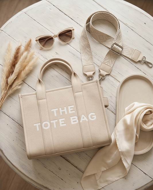 Trendy beige tote bag – Grote elegante shopper voor dames