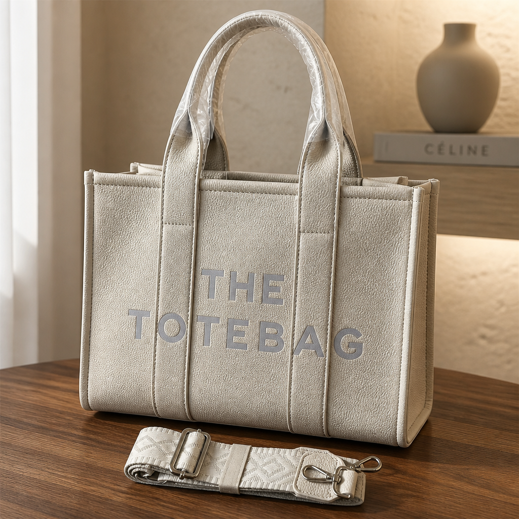 Trendy beige tote bag – Grote elegante shopper voor dames