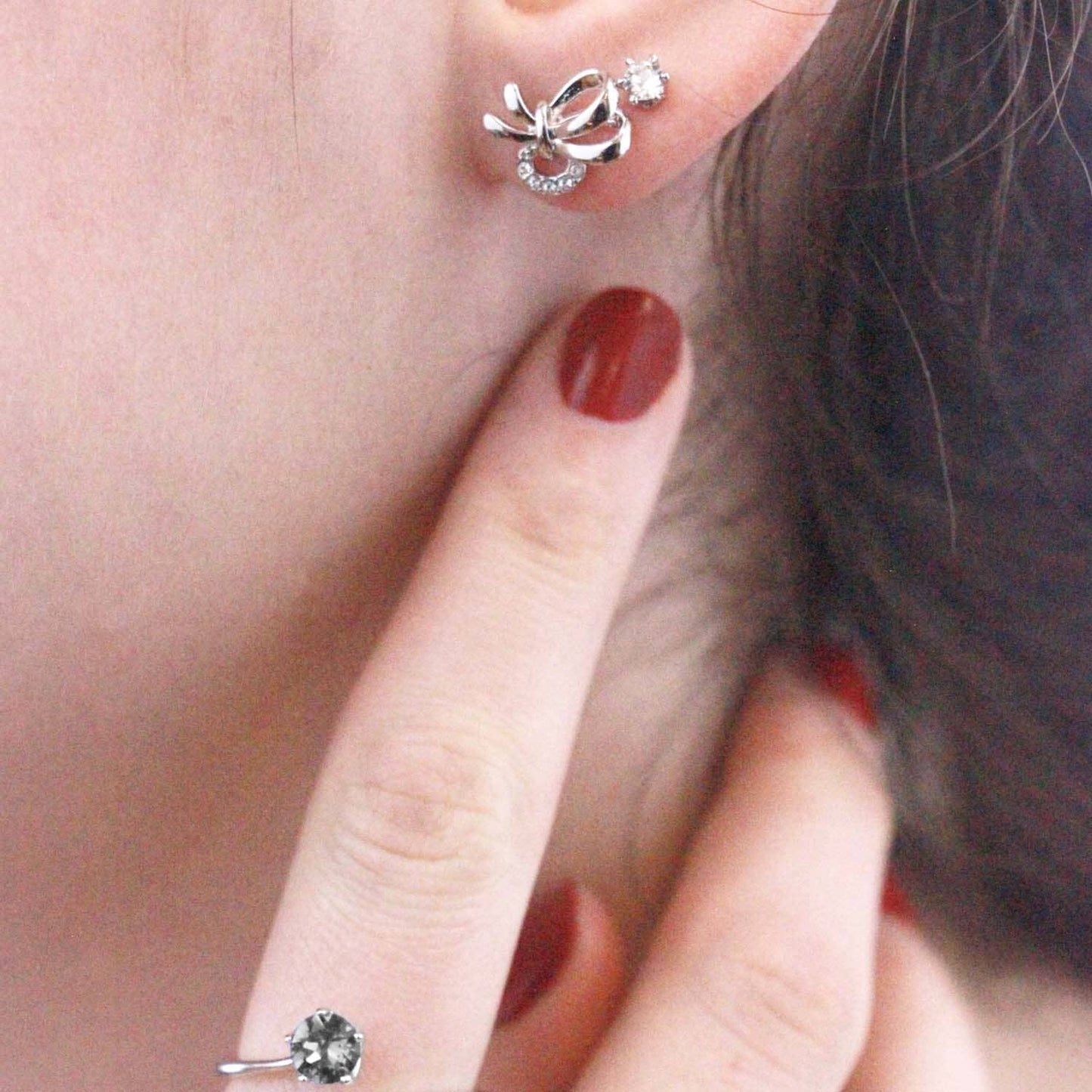 Boucles d'oreilles Posie - Argenté et Cristal
