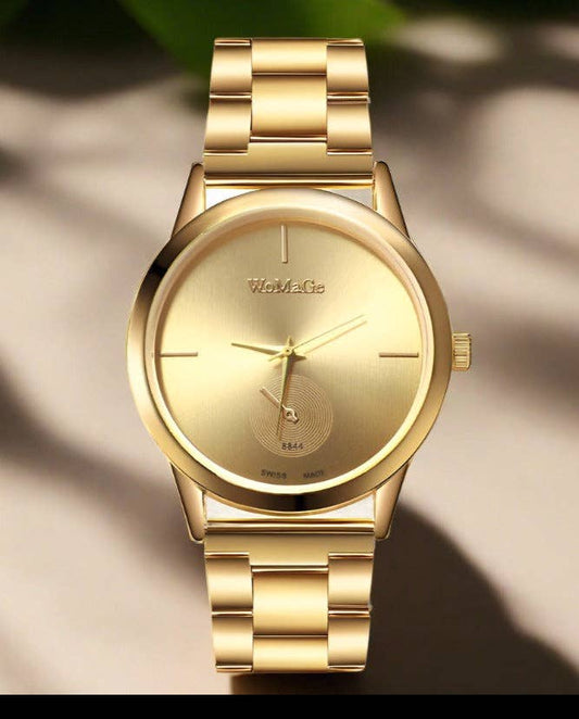 Dames quartzhorloge roestvrij staal damespolshorloge: goud