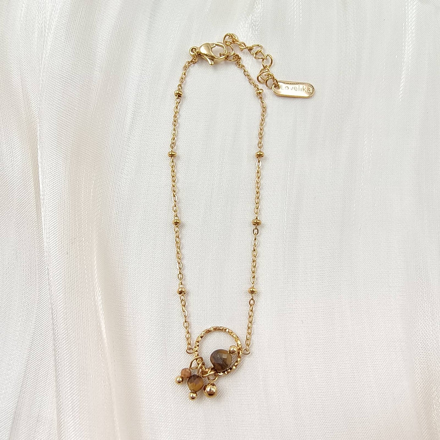 Bracelet chaîne simple  - Mila: Oeil de tigre