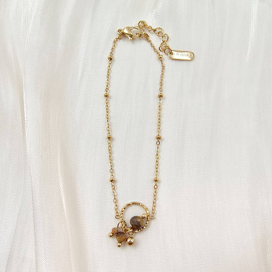 Bracelet chaîne simple  - Mila: Oeil de tigre