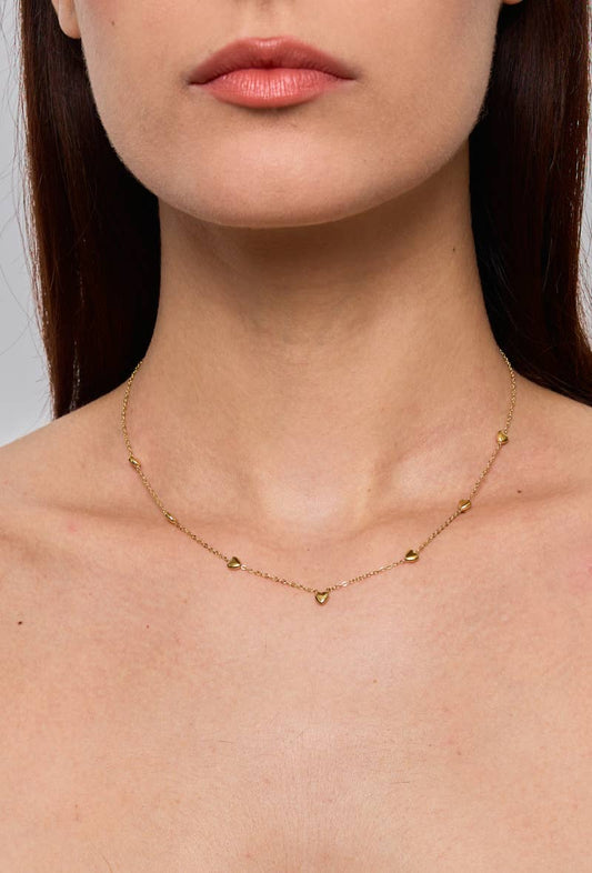 Collier cœurs en acier inoxydable : Or