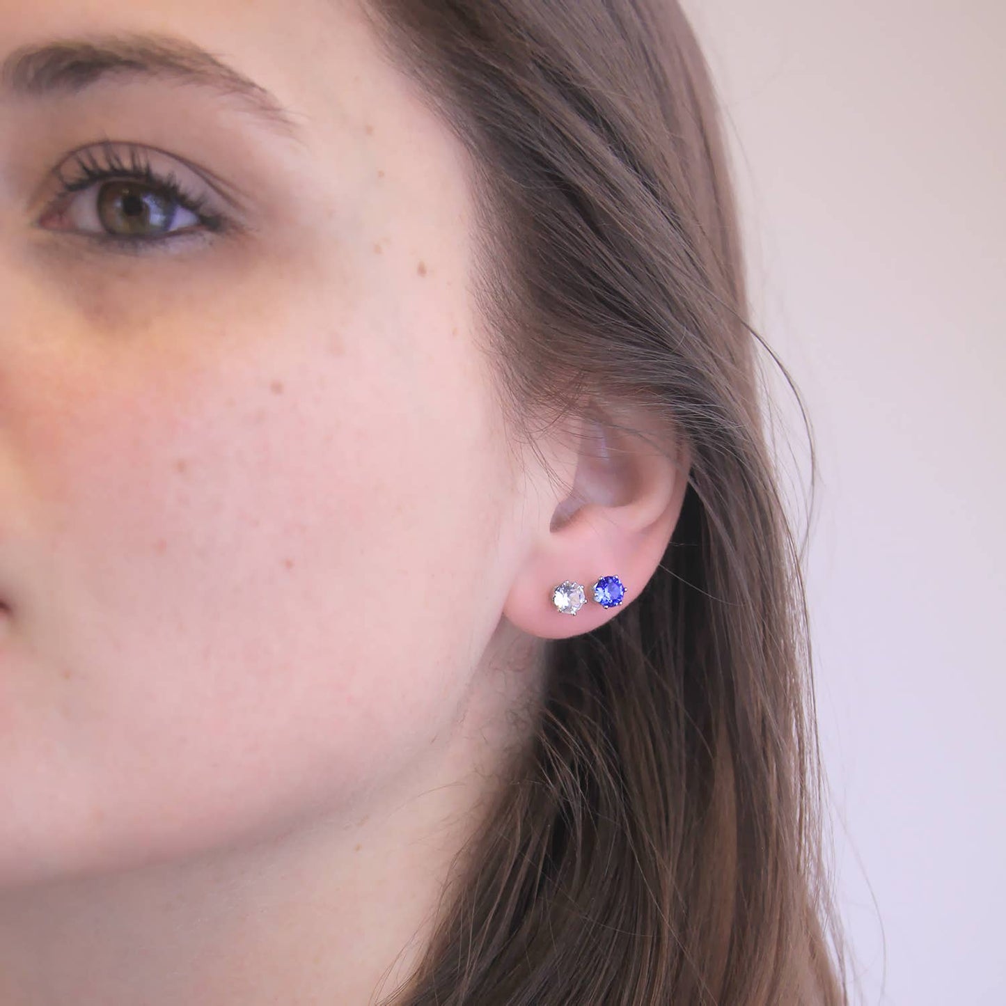Oorbellen - zilver en paars