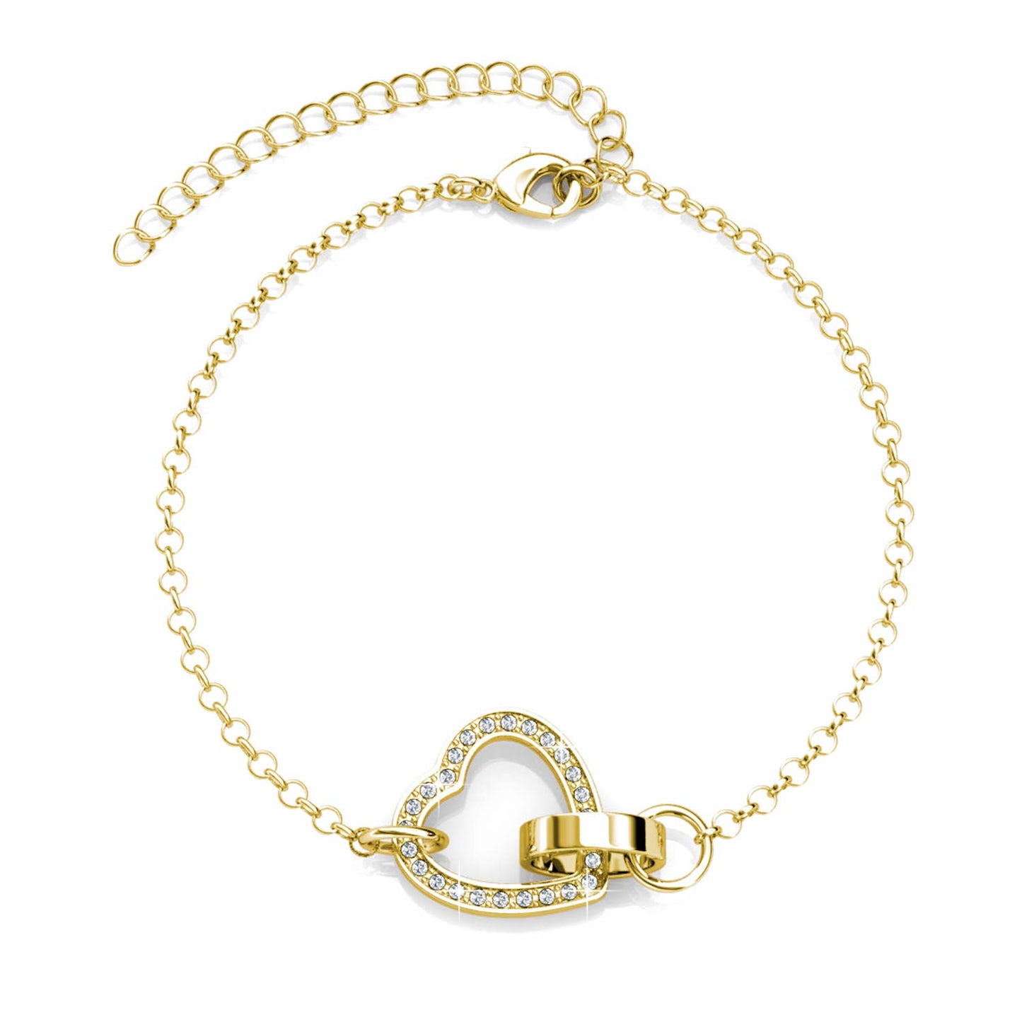 Bracelet Locked Heart - Doré et Cristal
