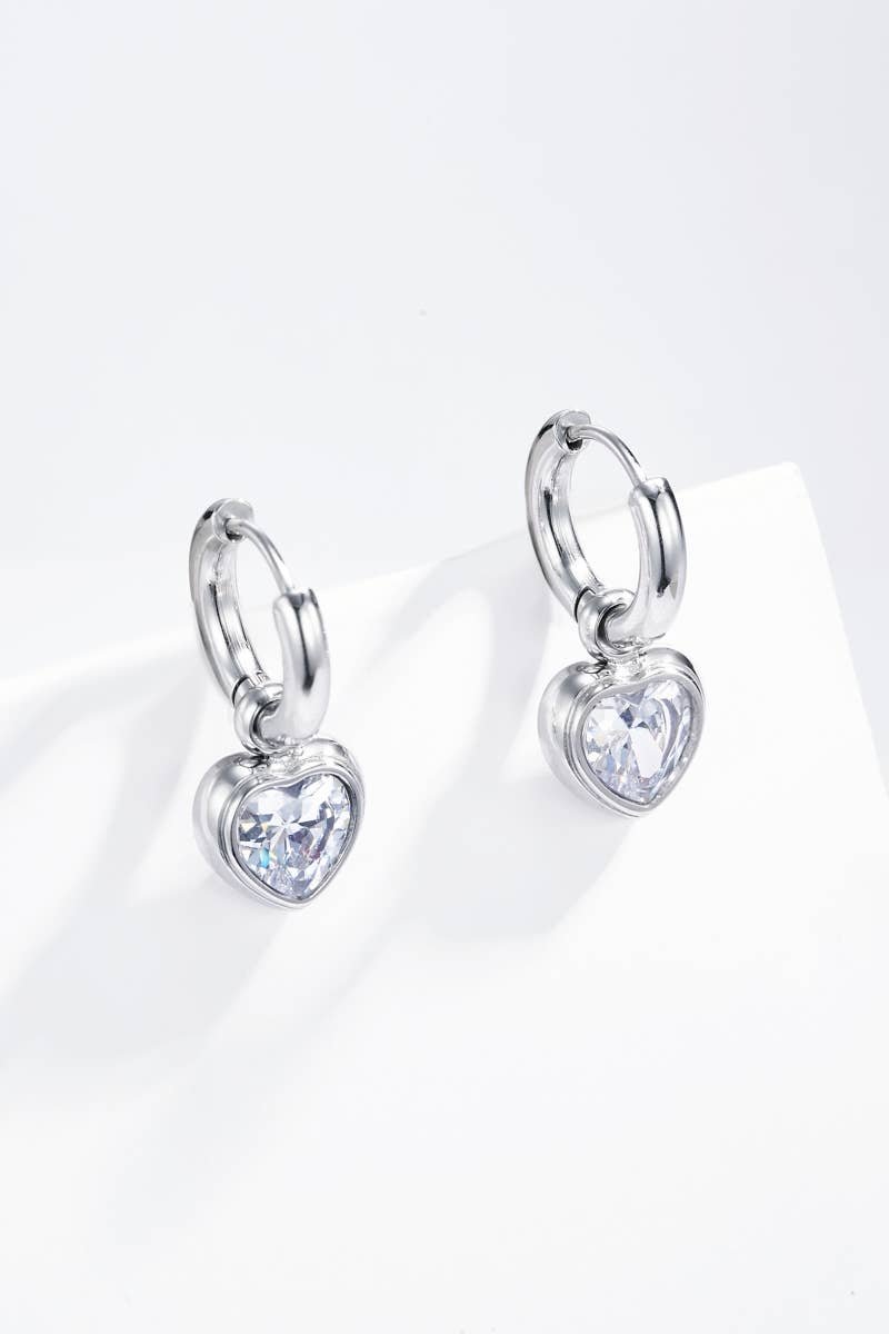 Hart oorbellen: zilver