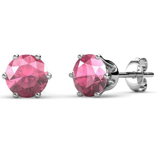 Oorbellen - zilver en roze